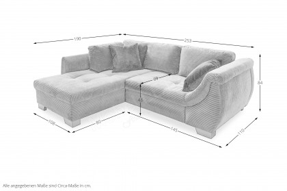 Flora von Benformato - Sofaecke Variante links grau