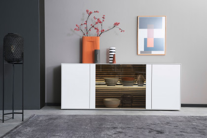 Yonna von SCHÖNER WOHNEN - Sideboard Lack weiß/ Parsolglas 