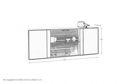 Yonna von SCHÖNER WOHNEN - Sideboard Lack weiß/ Parsolglas 