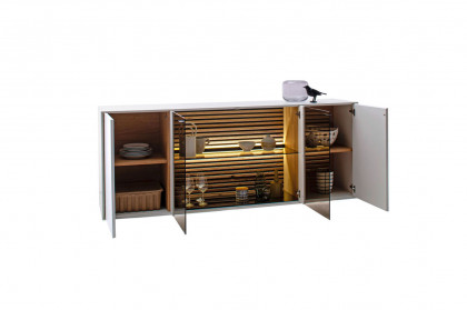 Yonna von SCHÖNER WOHNEN - Sideboard Lack weiß/ Parsolglas 