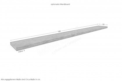 Andra-living von SCHÖNER WOHNEN - Wandboard ca. 120 cm breit Eiche rustico