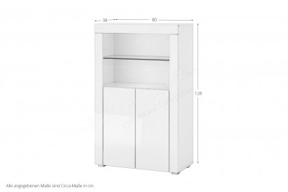 Leeds von HBZ-Meble - Highboard inklusive Beleuchtung