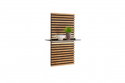 Yonna von SCHÖNER WOHNEN - Sideboard Lack weiß/ Kerneiche/ Metallgestell