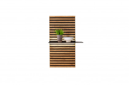 Yonna von SCHÖNER WOHNEN - Sideboard Lack weiß/ Kerneiche/ Metallgestell
