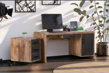 Warehouse von GUTMANN - Computertisch aus Mango massiv, natur gebeizt
