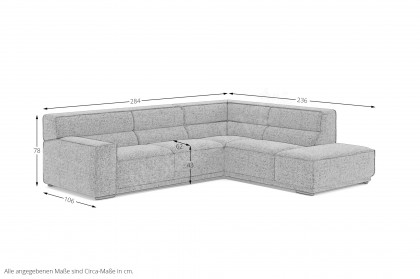 Kubo-LE25 von COTTA - Ecksofa rechts khaki