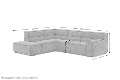 Kubo-LE25 von COTTA - Ecksofa links khaki