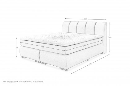 Graz-BX2630 von Sun Garden - Boxspringbett silber