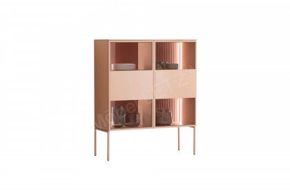 Amaya von SCHÖNER WOHNEN - Highboard in Lack puder mit Rillenakzenten