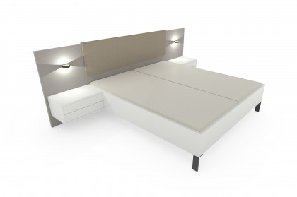 Deviso von Rietberger - Bettanlage 180x200 cm weiß/ Feinschliff bianco
