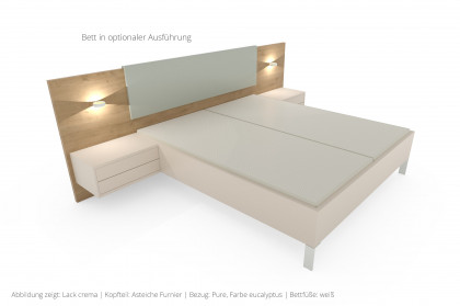 Deviso von Rietberger - Bettanlage 180x200 cm weiß/ Feinschliff bianco