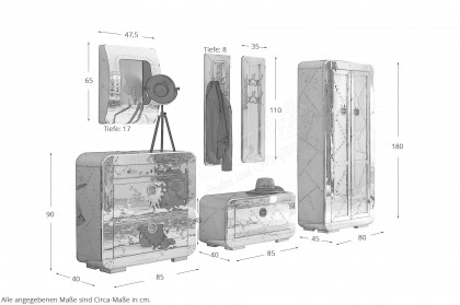Airman von SIT Möbel - Garderobe in Alu mit Zierschrauben