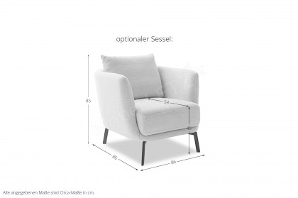 Pearl-LE25 von SCHÖNER WOHNEN - Polstersofa links snow