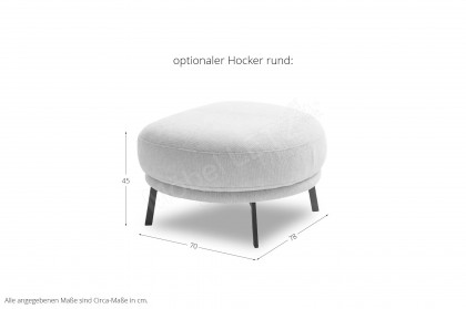 Pearl-LE25 von SCHÖNER WOHNEN - Polstersofa links snow