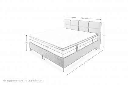 Sölden-BX2570 von Sun Garden - Boxspringbett grau