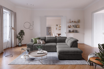 Lorena von COTTA - Ecksofa rechts coal