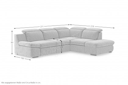 Lorena von COTTA - Ecksofa rechts coal