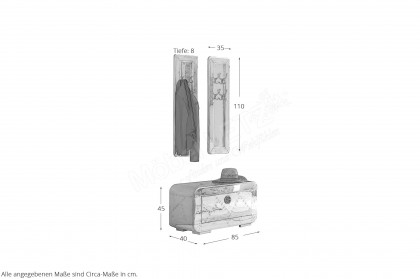 Airman von SIT Möbel - Garderobe in Aluminium/ Mangoholz