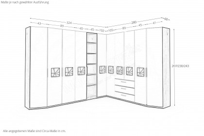 Multiline von SCHÖNER WOHNEN - Eckschrank-Set mit Quadrateinsätzen