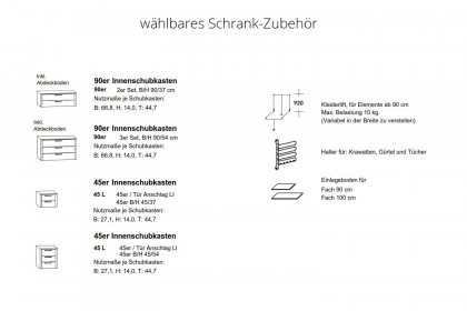 Multiline von SCHÖNER WOHNEN - Eckschrank-Set mit Quadrateinsätzen