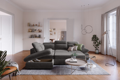 Lorena von COTTA - Ecksofa links coal