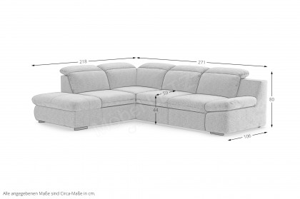 Lorena von COTTA - Ecksofa links coal