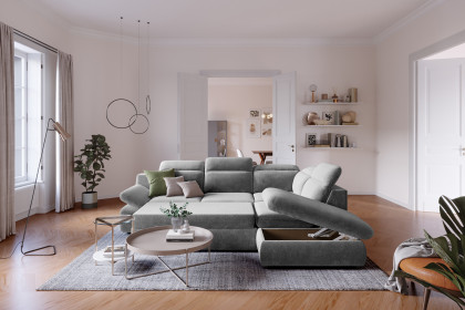 Lorena von COTTA - Couchgarnitur rechts steel
