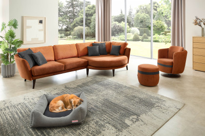 Livorno von Schröno - Ecksofa Ausführung rechts orange