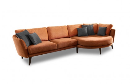 Livorno von Schröno - Ecksofa Ausführung rechts orange
