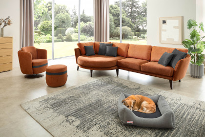Livorno von Schröno - Ecksofa Ausführung links orange