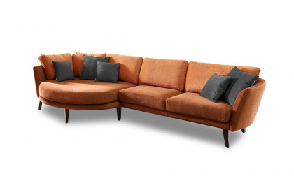 Livorno von Schröno - Ecksofa Ausführung links orange