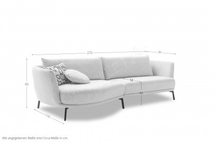 Pearl-LE25 von SCHÖNER WOHNEN - Polstersofa links snow