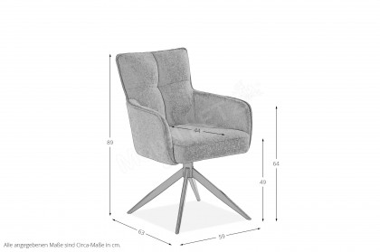 Tucson von set one by Musterring - Armlehnenstuhl in Grey