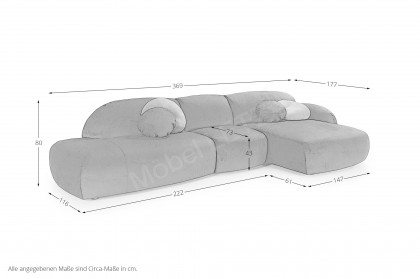 Globe von designwerk - Eckcouch rechts silver