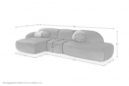 Globe von designwerk - Eckcouch links silver