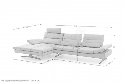 16741 Seventy5 von Willi Schillig - Ecksofa Variante links sand