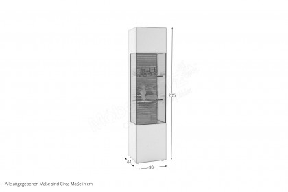 Yonna von SCHÖNER WOHNEN - Vitrine Kerneiche natur/ weiß
