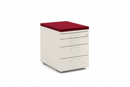 K40 von Nowy Styl - Rollcontainer mit Sitzpad in Rot