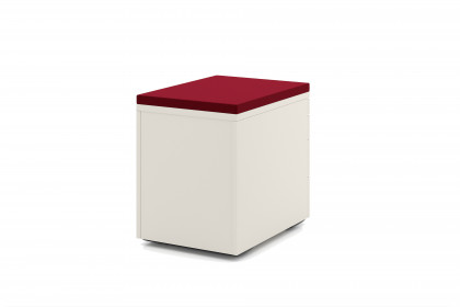 K40 von Nowy Styl - Rollcontainer mit Sitzpad in Rot