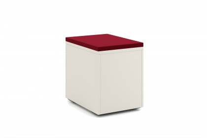 K40 von Nowy Styl - Rollcontainer mit Sitzpad in Rot