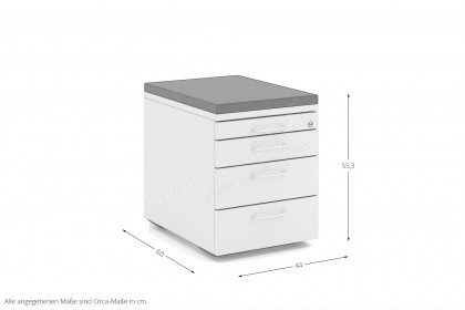 K40 von Nowy Styl - Rollcontainer mit Sitzpad in Rot