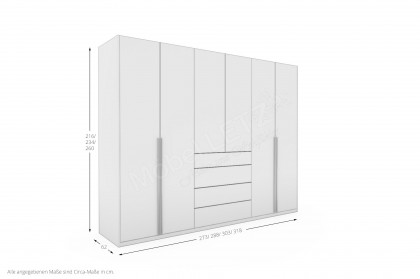 Deviso von Rietberger - Kleiderschrank weiß mit 4 Schubkästen