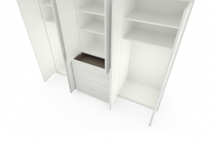 Deviso von Rietberger - Kleiderschrank weiß mit 4 Schubkästen