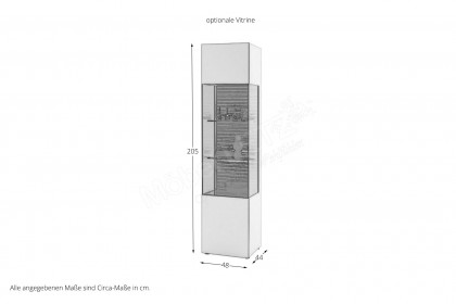Yonna von SCHÖNER WOHNEN - Vitrine Kerneiche/ weiß