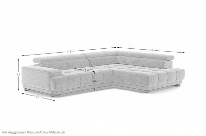Polaris-LE25 von COTTA - Ecksofa rechts ash