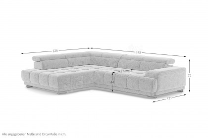 Polaris-LE25 von COTTA - Ecksofa links ash