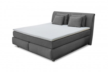 Carla von Jockenhöfer - Boxspringbett 180 in Anthrazit mit Bettkasten