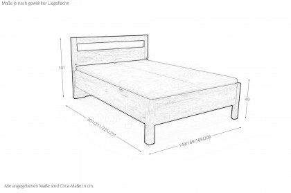 Multiline von SCHÖNER WOHNEN - Schlafzimmer Balkeneiche Furnier/ Lack weiß mit Quadrateinsätzen