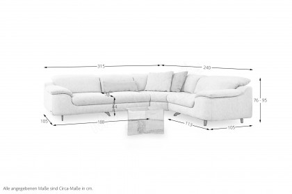 1571 von Himolla - Ecksofa Ausführung rechts jasmin