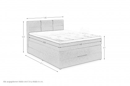 Krems-BX2640 von Sun Garden - Boxspringbett mit Bettkasten anthrazit